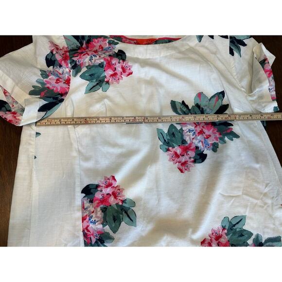 Joules Floral Linen Shift Dress Women 16 Beach Cruise Spring Easter Summer Stain - Picture 5 of 14